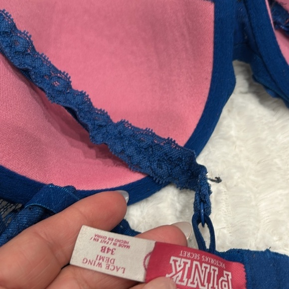 PINK FOREVER 21 Bundle of 3 red blue women’s bras size 34 B - Picture 5 of 6